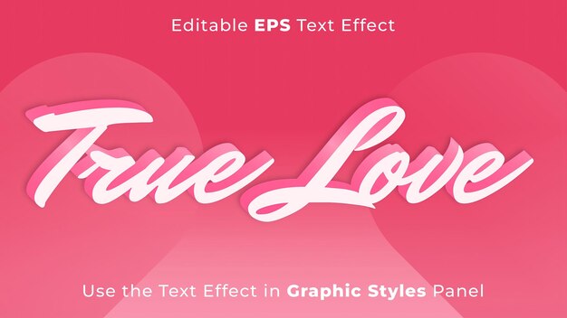 Effetto testo EPS modificabile di San Valentino per titolo e poster Modello 3D Modello titolo Amore
