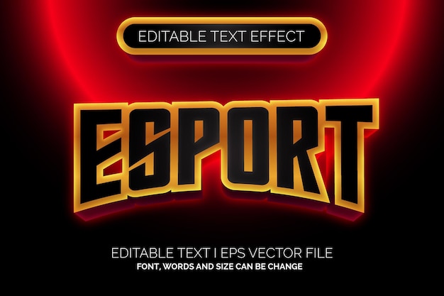 Effetto testo Esport nero dorato