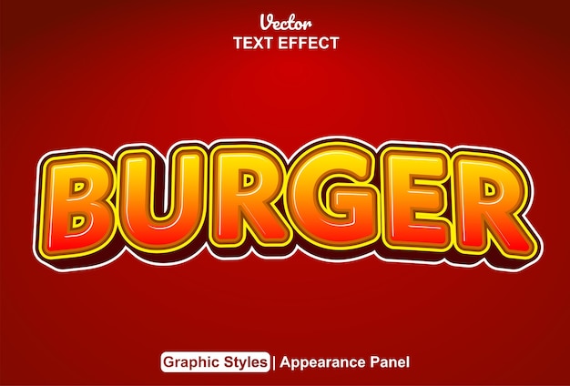 Effetto testo hamburger con stile grafico e modificabile
