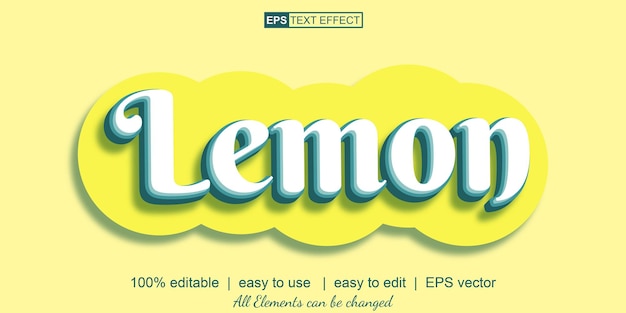Effetto testo limone effetto testo vettoriale facile da usare