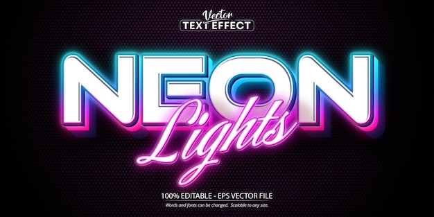 Effetto testo luminoso al neon in stile testo luce al neon modificabile