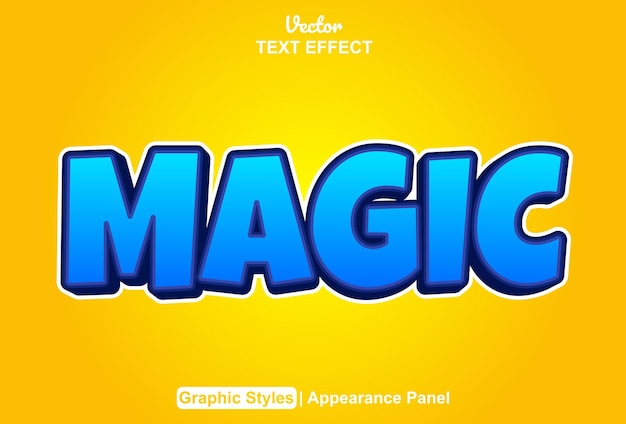 Effetto testo magico con stile grafico di colore blu modificabile