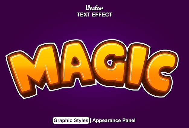 Effetto testo magico con stile grafico e modificabile