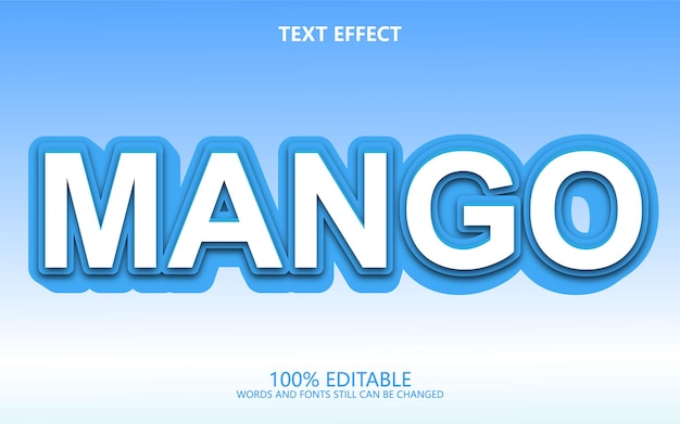 Effetto testo mango vettoriale gratuito con stile 3d