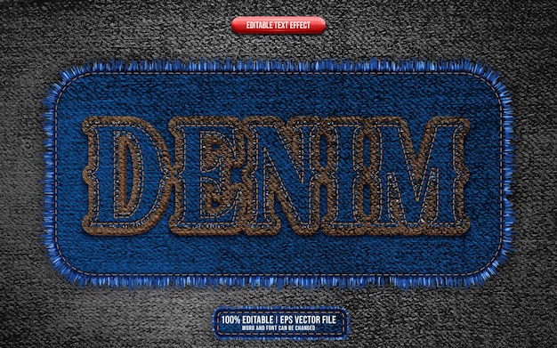 Effetto testo modificabile 3d denim