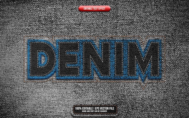 Effetto testo modificabile 3d denim