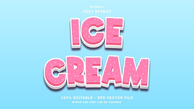 Effetto testo modificabile 3D gelato