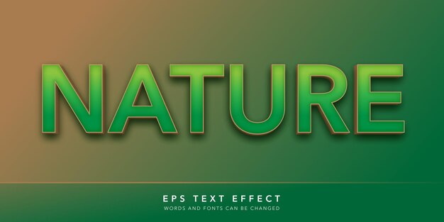 Effetto testo modificabile 3D Green Nature