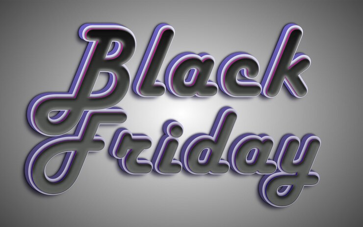 Vettore effetto testo modificabile black friday