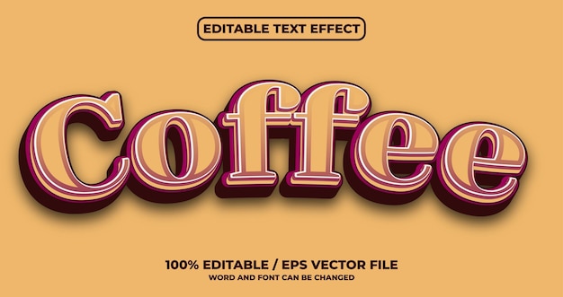 Effetto testo modificabile caffè