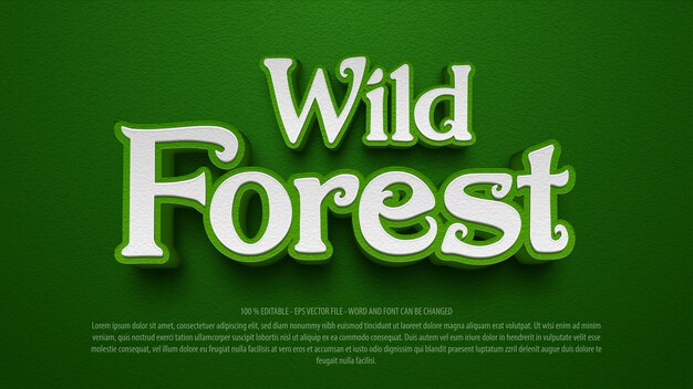 Effetto testo modificabile foresta selvaggia