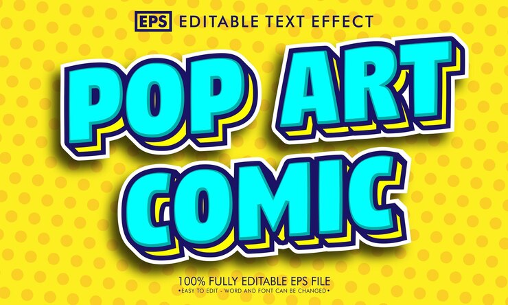 Vettore effetto testo modificabile fumetto pop art