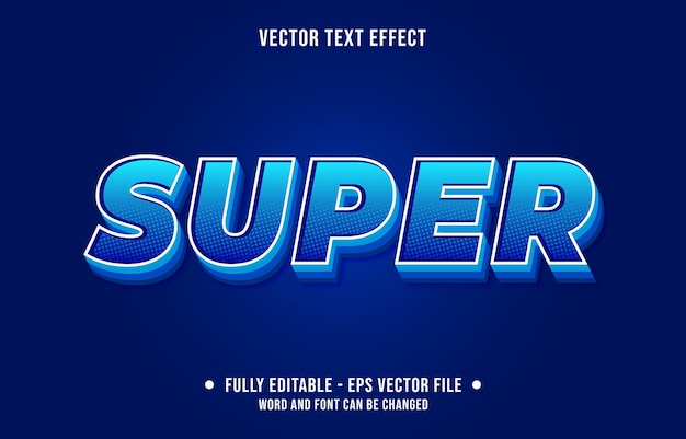 Effetto testo modificabile gradiente blu e azzurro cielo stile mezzitoni super comico