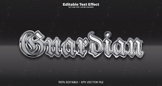 Effetto testo modificabile Guardian in stile di tendenza moderno