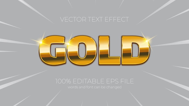 Effetto testo modificabile in oro effetto testo modificabile EPS