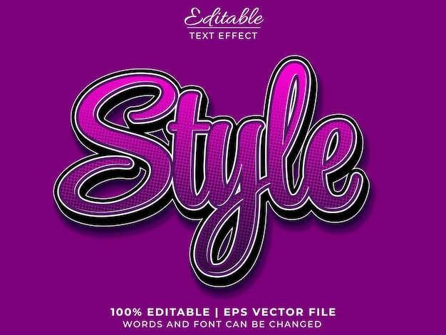 Effetto testo modificabile in stile Vettore Premium