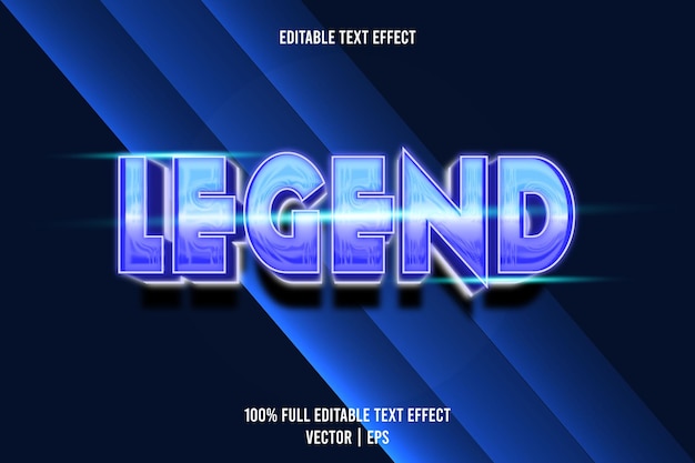 Effetto testo modificabile legenda 3 dimensioni in rilievo in stile neon