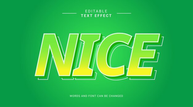 Effetto testo modificabile moderno stile audace Bel colore giallo verde