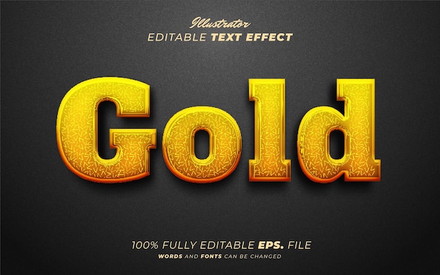 Effetto testo modificabile oro 3d