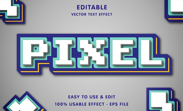effetto testo modificabile pixel con uno stile moderno e semplice