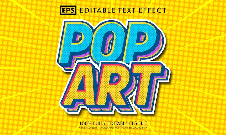 Vettore effetto testo modificabile pop art comico
