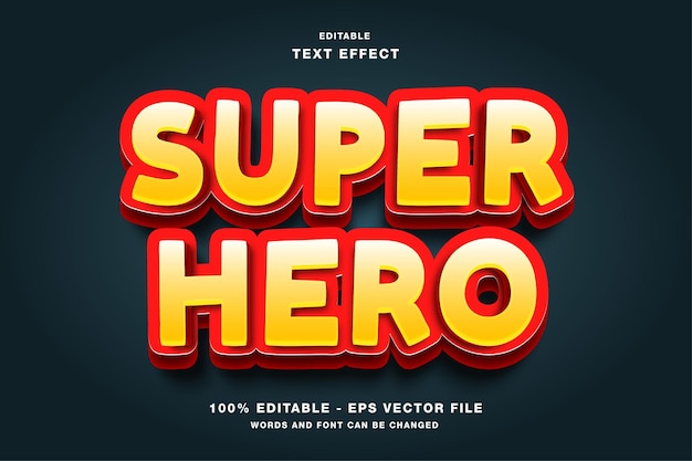 Effetto testo modificabile Super Hero 3D