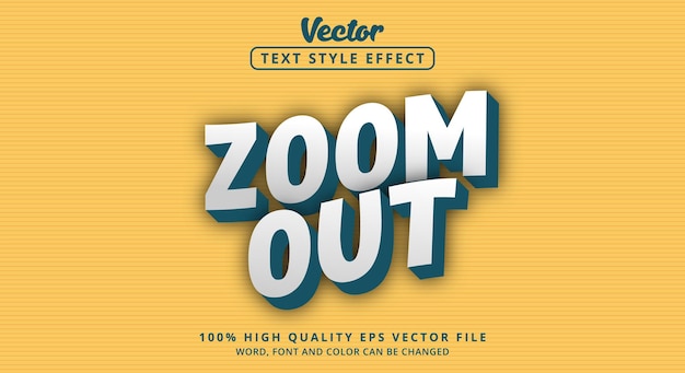 Effetto testo modificabile, testo Zoom indietro su uno stile moderno di colore chiaro morbido