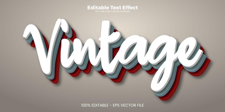 Vettore effetto testo modificabile vintage in stile di tendenza moderno
