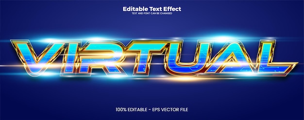 Effetto testo modificabile virtuale in stile di tendenza moderno