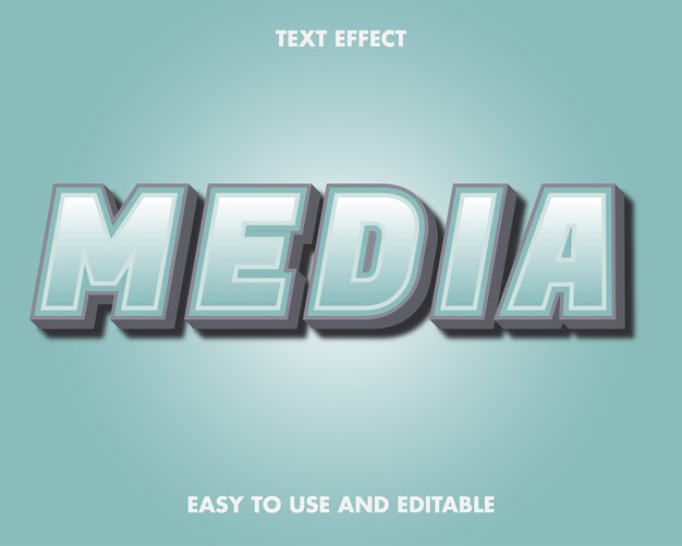Effetto testo multimediale. Stile carattere modificabile.