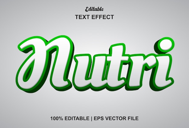 Effetto testo nutrizionale con colore bianco modificabile
