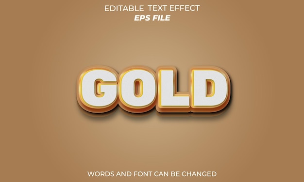 effetto testo oro forte carattere tipografico blu 3D effetto carattere modello vettoriale moderno