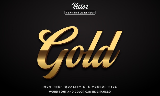 Effetto testo oro in stile 3D di lusso modificabile