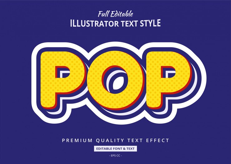 Vettore effetto testo pop art