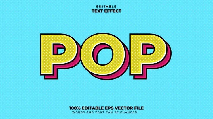 Vettore effetto testo pop