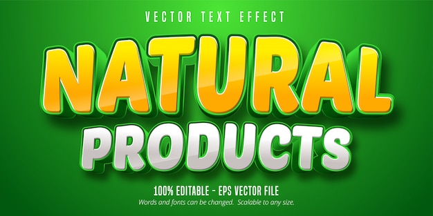 Effetto testo prodotti naturali, stile carattere modificabile