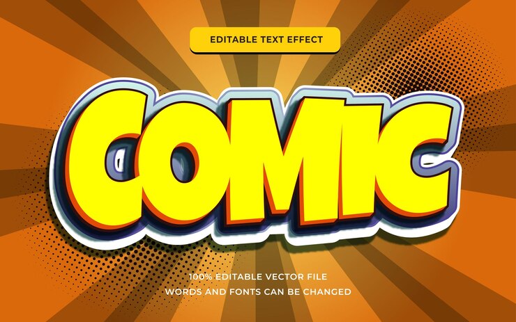 Effetto testo promozione fumetti modificabile
