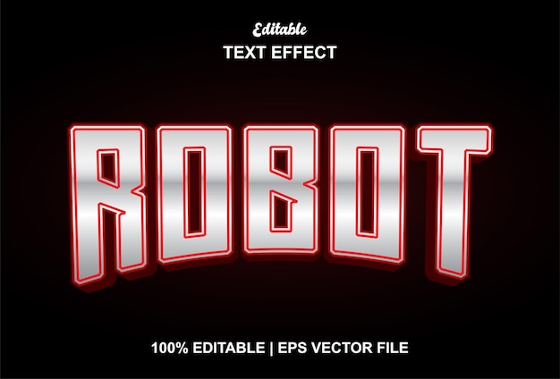 effetto testo robot con stile grafico modificabile color argento