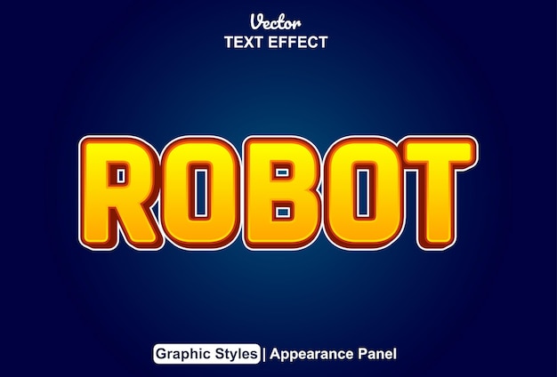 effetto testo robot con stile modificabile grafico di colore arancione