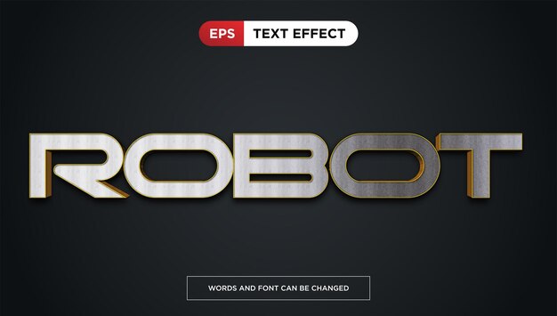 Effetto testo robot, tecnologia modificabile e stile di testo brillante