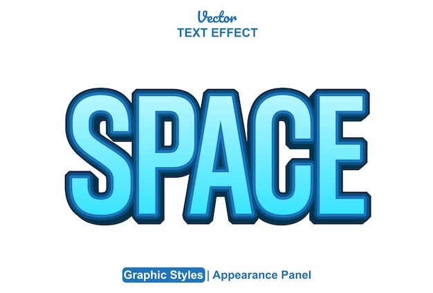 Effetto testo spaziale con stile grafico di colore blu modificabile