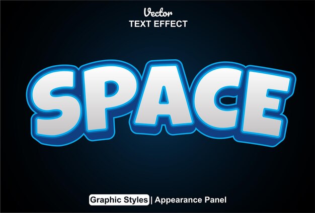 Effetto testo spaziale con stile grafico e modificabile