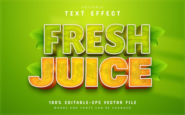 Effetto testo succo fresco modificabile