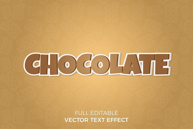 Effetto testo vettoriale modificabile al cioccolato