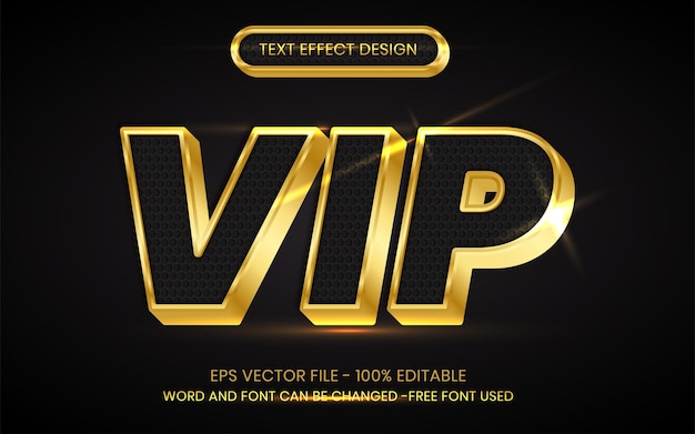 Effetto testo VIP Stile oro 3D Effetto testo modificabile