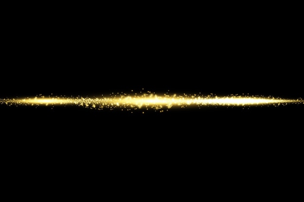 Effetto trasparente dorato isolato bagliore, riflesso lente, esplosione, glitter, linea, flash solare, scintilla e stelle.