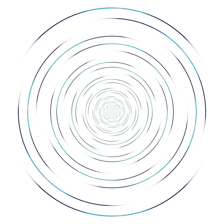 Effetto trottola con elemento a spirale dettagliato. Linee rotanti rotanti rotanti. Vortice radiale