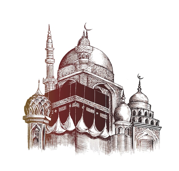 Eid al adha Mubarak Ramadan Kareem Moschea o Masjid illustrazione vettoriale