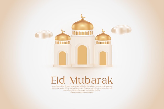 Eid alFitr con moschea 3d
