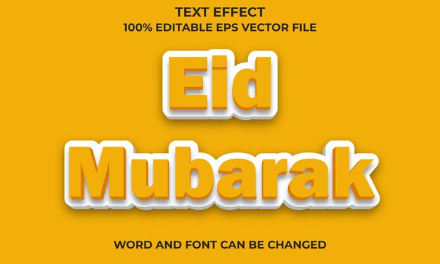 Eid Mubarak 3d text Effect Style Effetto testo 3D modificabile con Eid Mubarak Text Concept